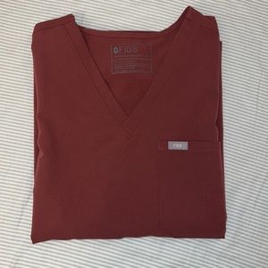 Dark Cherry XL Catarina One-Pocket Scrub Top